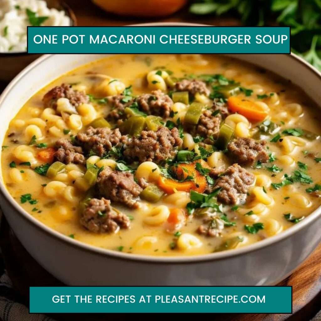 One-Pot Macaroni Cheeseburger Soup